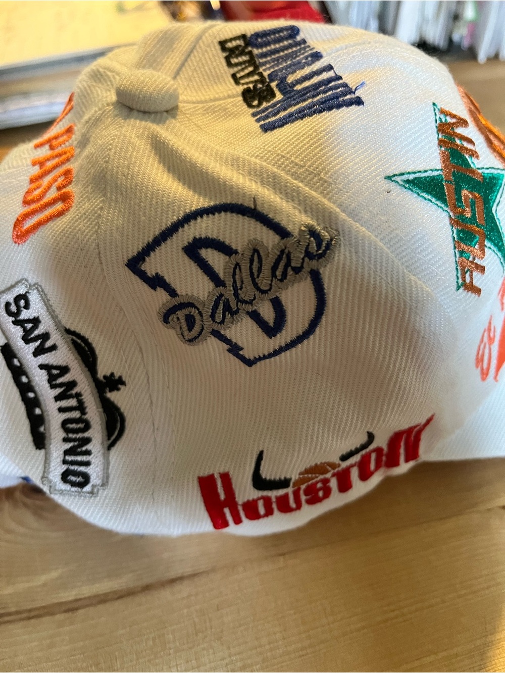White Texas Embroidered Baseball Cap - Multi-City Designs - Picture 3 of 4